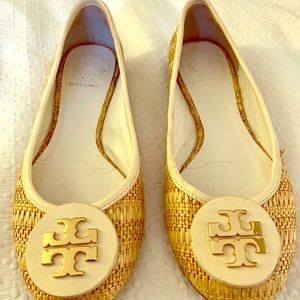Tory Burch Raffia Straw Reva Ballet Flats size 7